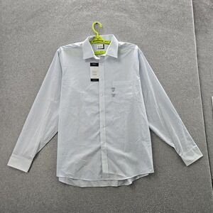 Arrow Men Button Up Shirt XL (17-17.5 36/37) White Striped Long Sleeve NWT